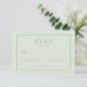 Elegante Pastelgroene RSVP-kaart RSVP Kaartje (Staand voorkant)