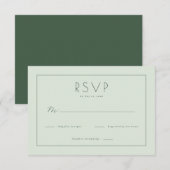 Elegante Pastelgroene RSVP-kaart RSVP Kaartje (Voorkant / Achterkant)