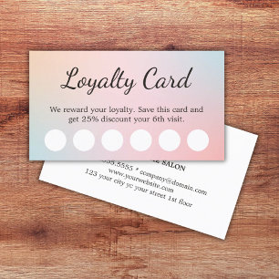 Elegante pastelkleuren Gradient Salon Klantenkaartje