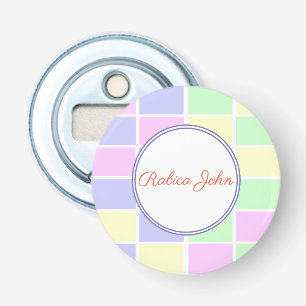 Elegante Pastelkleurige Gepersonaliseerde Button Flesopener