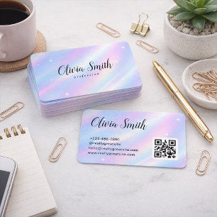 Elegante Pastelkleurige Iridescente Script Brandin Visitekaartje