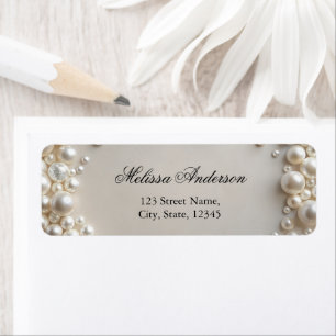Elegante Pastelkleurige Parels Trouwfeest Retourla Etiket