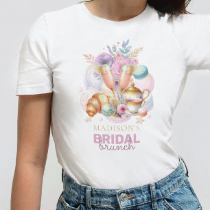 Elegante pastelroze gouden glitters bruidsbrunch t-shirt