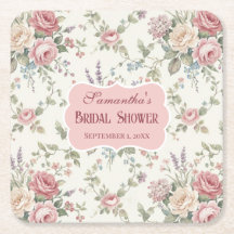 Elegante Pastelrozen Shabby Chic Bruiloftsborrel