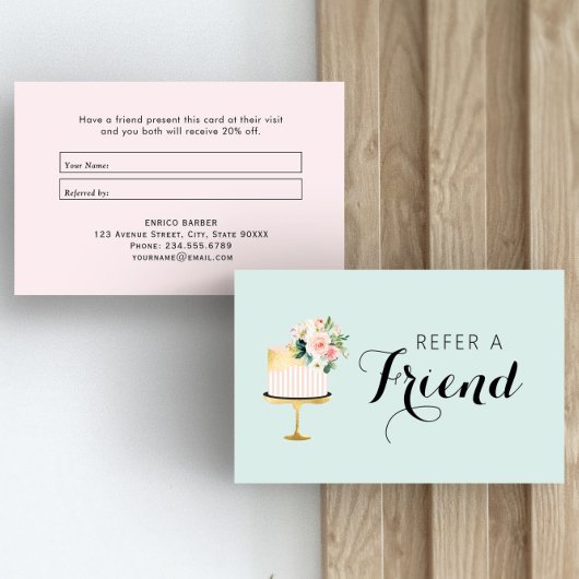 élégante pâtisserie florale carte de visite de réf