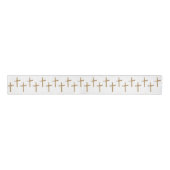 Elegante patroon religieuze Palm Cross Art Grosgrain Lint (Voorkant)