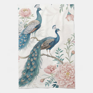 Elegante Pauw Bloemig Vintage (6) Theedoek