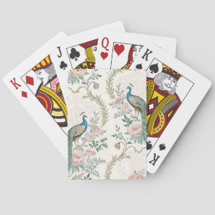 Elegante Pauw Bloemige Vintage (3) Pokerkaarten