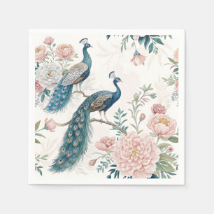 Elegante Pauw Bloemige Vintage (6) Servet