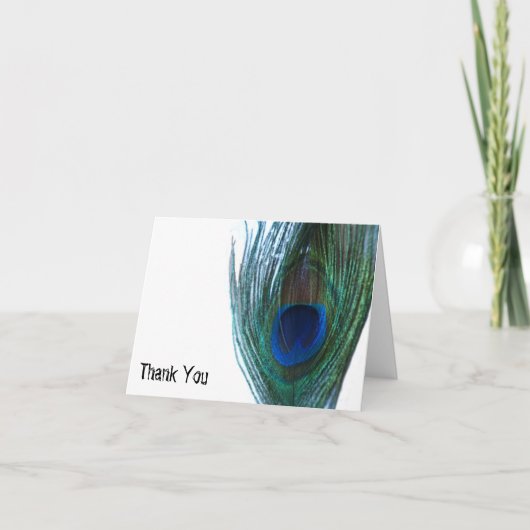 Elegante pauw bruiloft bedankt kaarten (Voorkant)