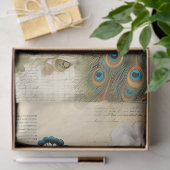 Elegante pauw en blush rozen tissuepapier (Geschenk)