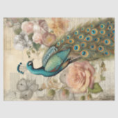 Elegante pauw en blush rozen tissuepapier (Voorkant)