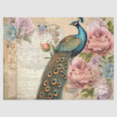 Elegante pauw en blush rozen tissuepapier (Voorkant)