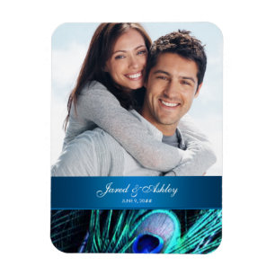 Elegante Pauw Foto Save the Date Magneten