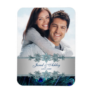 Elegante Pauw Foto Save The Date Magneten