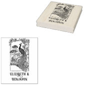 Elegante Pauw in Tuin Koppel Naam Initiaal Rubberstempel (Gestempeld)