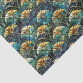 Elegante Pauw Kleur Glas in lood Decoupage Tissuepapier (Detail)