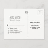 Elegante pauw kleur lichten bokeh bruiloft RSVP Uitnodiging Briefkaart (Achterkant)