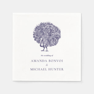 Elegante  Pauw Midnight Blue Wedding Servet