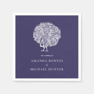 Elegante  Pauw Midnight Blue Wedding Servet