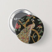 Elegante pauw op zwarte Button (Voorkant /achterkant)