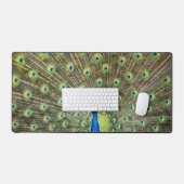 Elegante pauwenveren bureaumat (Keyboard & Muis)