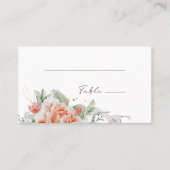 Elégante Peach Aquarelle Florale Plaque Cartes (Devant)