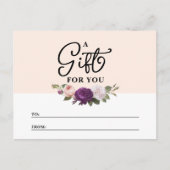 Elégante Peach Floral Shop Carte de certificat cad (Devant)