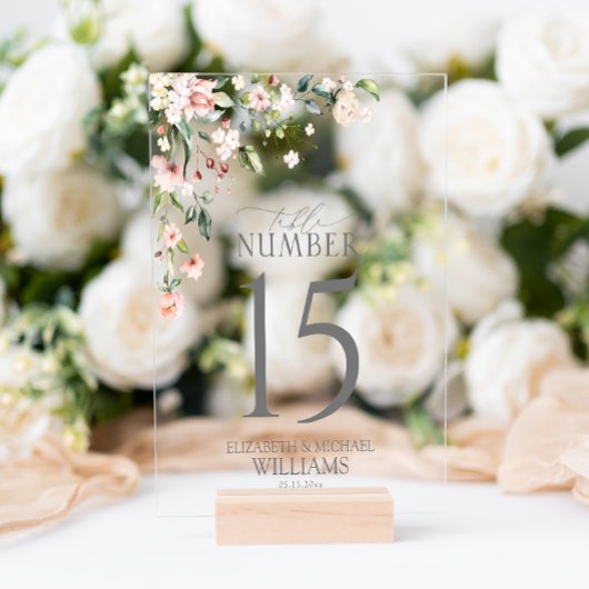 Elégante Peach Pink Aquarelle Réception Florale