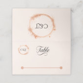 Elegante Peach Sparkle Wedding Script Kalligrafie (Buitenkant ongevouwen)