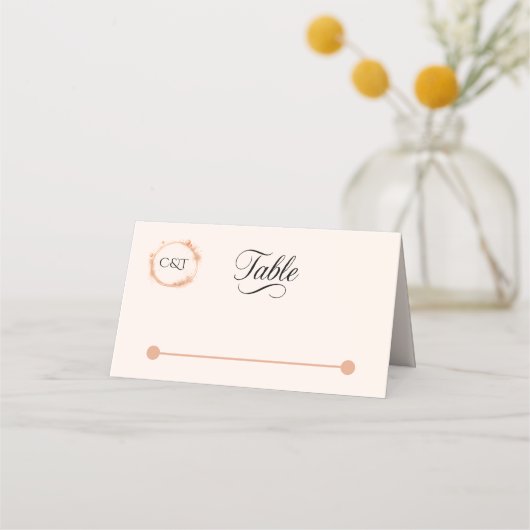 Elegante Peach Sparkle Wedding Script Kalligrafie (Voorkant)