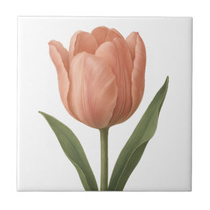 Elegante Peach Tulip Botanische Illustratie Tegeltje