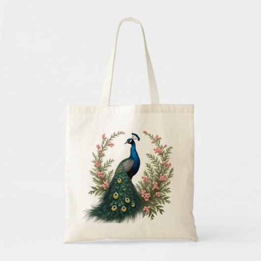 Elegante Peacock boodschappentas Tote Bag (Voorkant)