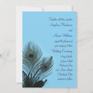 Elegante Peacock bruiloft uitnodiging (turquoise)
