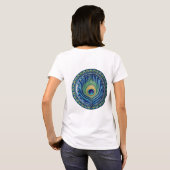 Elegante Peacock Feather Mandala T-shirt (Achterkant volledig)