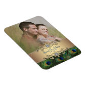 Elegante Peacock foto Bewaar de datum magneten (Rechterzijde)