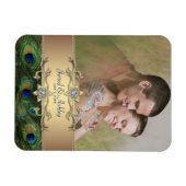 Elegante Peacock foto Bewaar de datum magneten (Horizontaal)