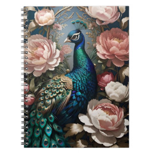 Elegante Peacock Pink Peonies Notitieboek