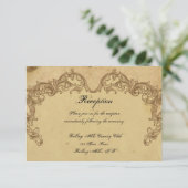 Elegante  Peacock Posh bruiloft receptie Kaart (Staand voorkant)