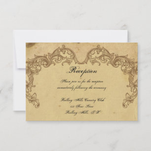 Elegante Peacock Posh bruiloft receptie Kaart