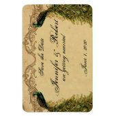 Elegante  Peacock Posh Bruiloft Save the Date Magneet (Verticaal)