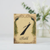 Elegante Peacock Posh Trouwtafel Nummer Briefkaart (Staand voorkant)