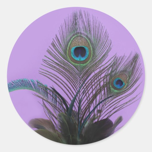 Elegante Peacock Sticker (paars) (Voorkant)