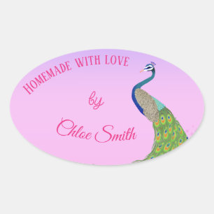 Elegante Peacock Vrijgezellenfeest gebakken produc Ovale Sticker