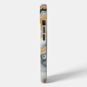 Elegante Pearl Golden Agate Custom Monogram Case-Mate iPhone Case (Achterkant / Links)