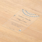 Elegante Pearl String bruiloft uitnodiging acryl Acryl Uitnodigingen (Laagn)