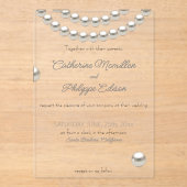 Elegante Pearl String bruiloft uitnodiging acryl Uitnodigingen (Voorkant)