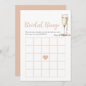 Elégante Pearls & Prosecco Bridal Bingo Carte de j (Devant / Derrière)