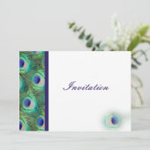 elegante pekkobalt blauwe bruiloft uitnodiging (Staand voorkant)