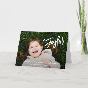Elegante penseel schrift Joyvolle Foto Moderne Ker Feestdagen Kaart